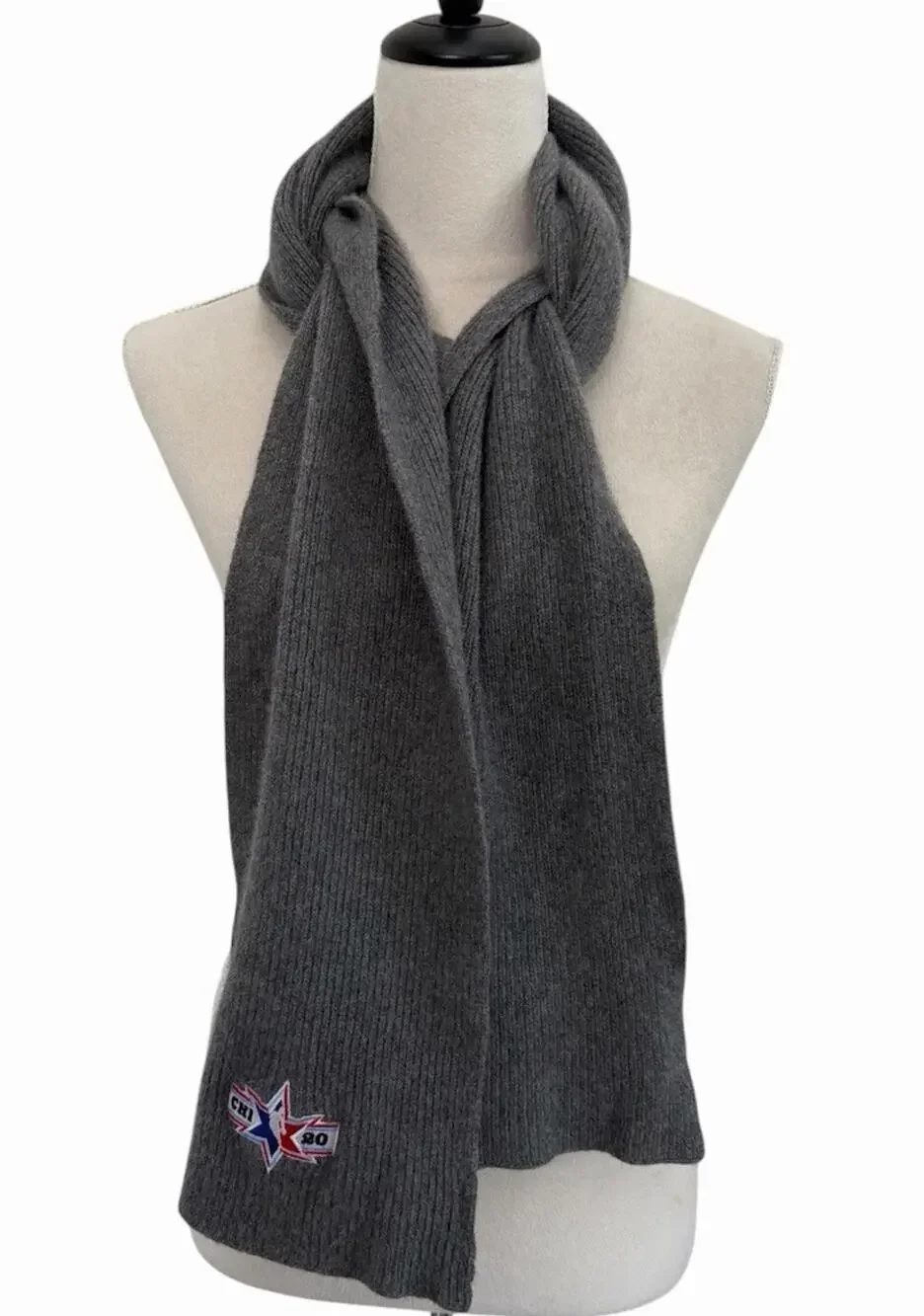 Portolano NBA All Star 2020 Chicago Cashmere Scarf Gray Unisex Basketball